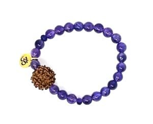 Bracelet - Amethyst - Kauai Rudraksha (large)